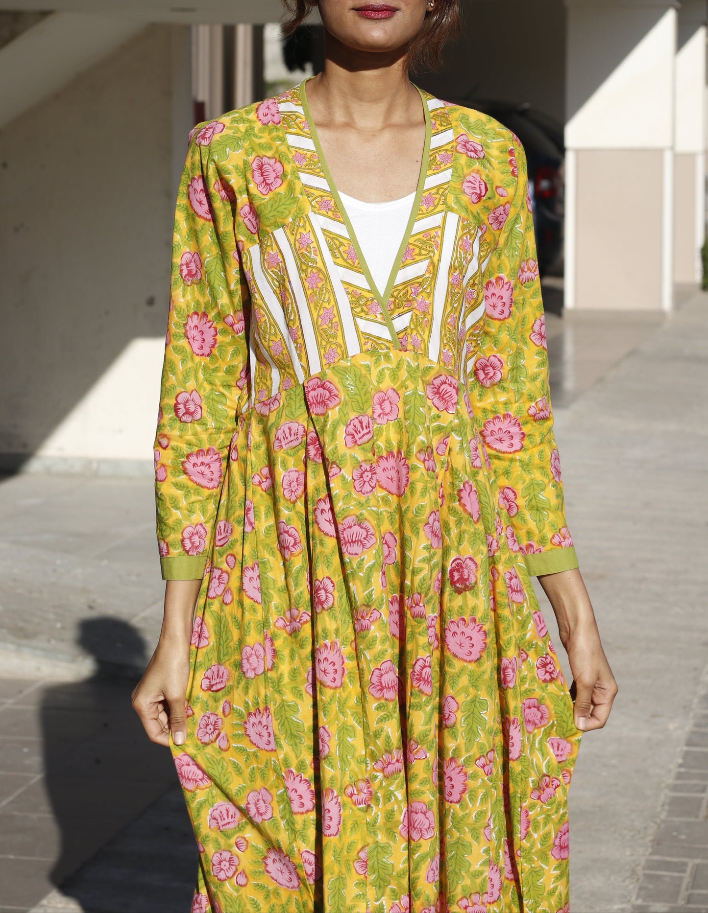 Golden Petals Dress