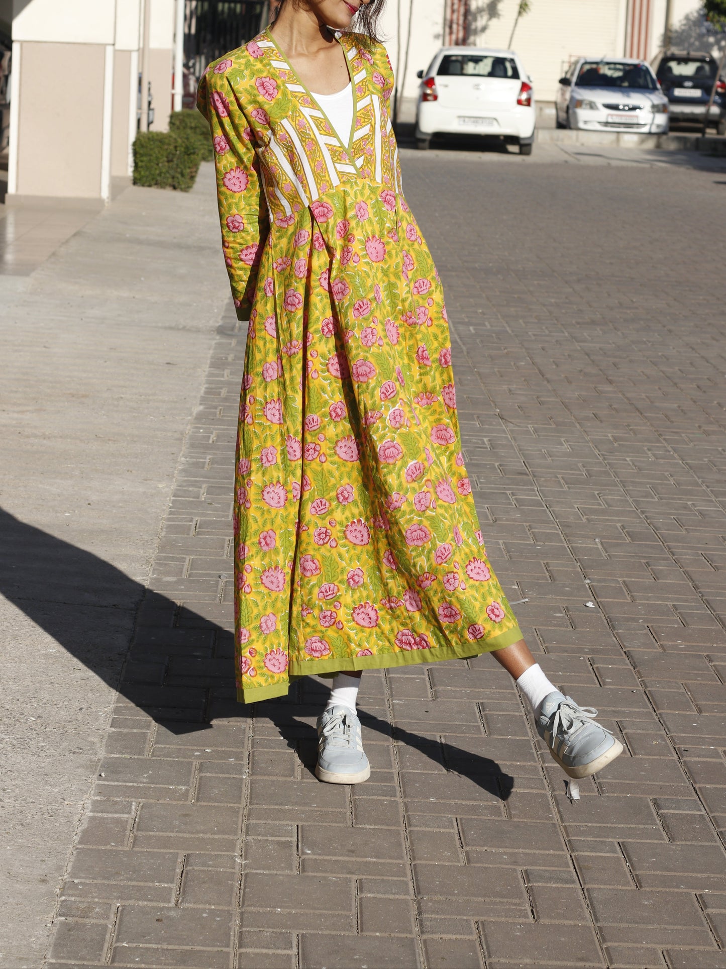 Golden Petals Dress