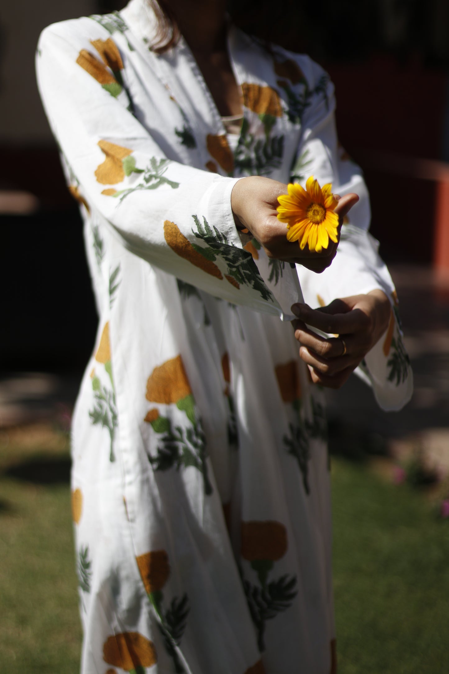 Mughal Block Yellow Dress